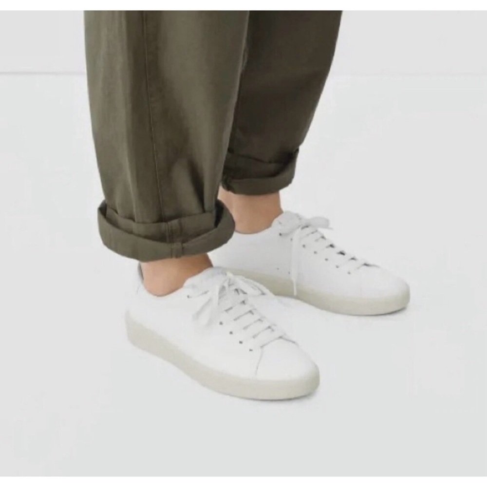 Everlane ReLeather White Sneakers Unisex Minimalist W’s 9.5 M’s 7.5 Shoes Casual